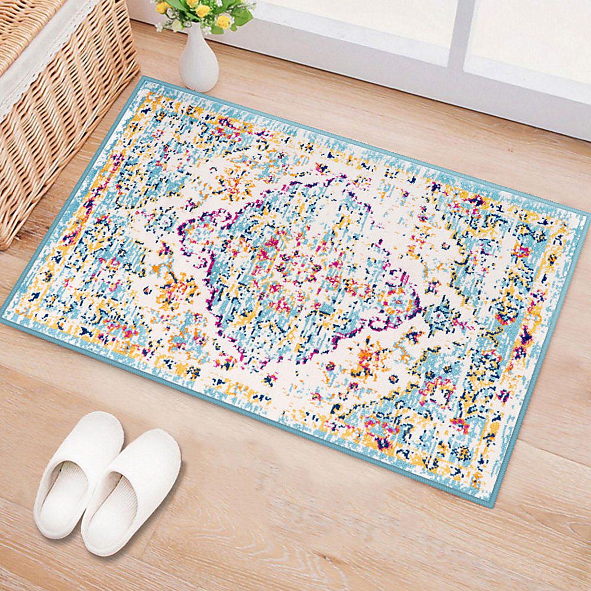 Jasbir Turquoise Blue Rug | Rooms to Go