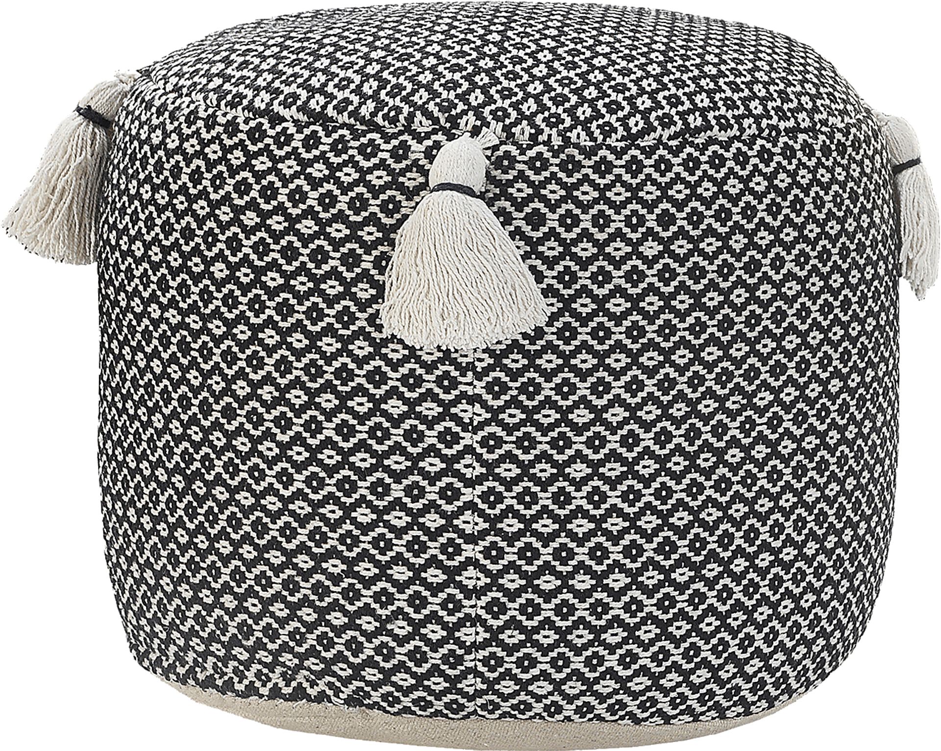Jasella Black/White Pouf - Image 4