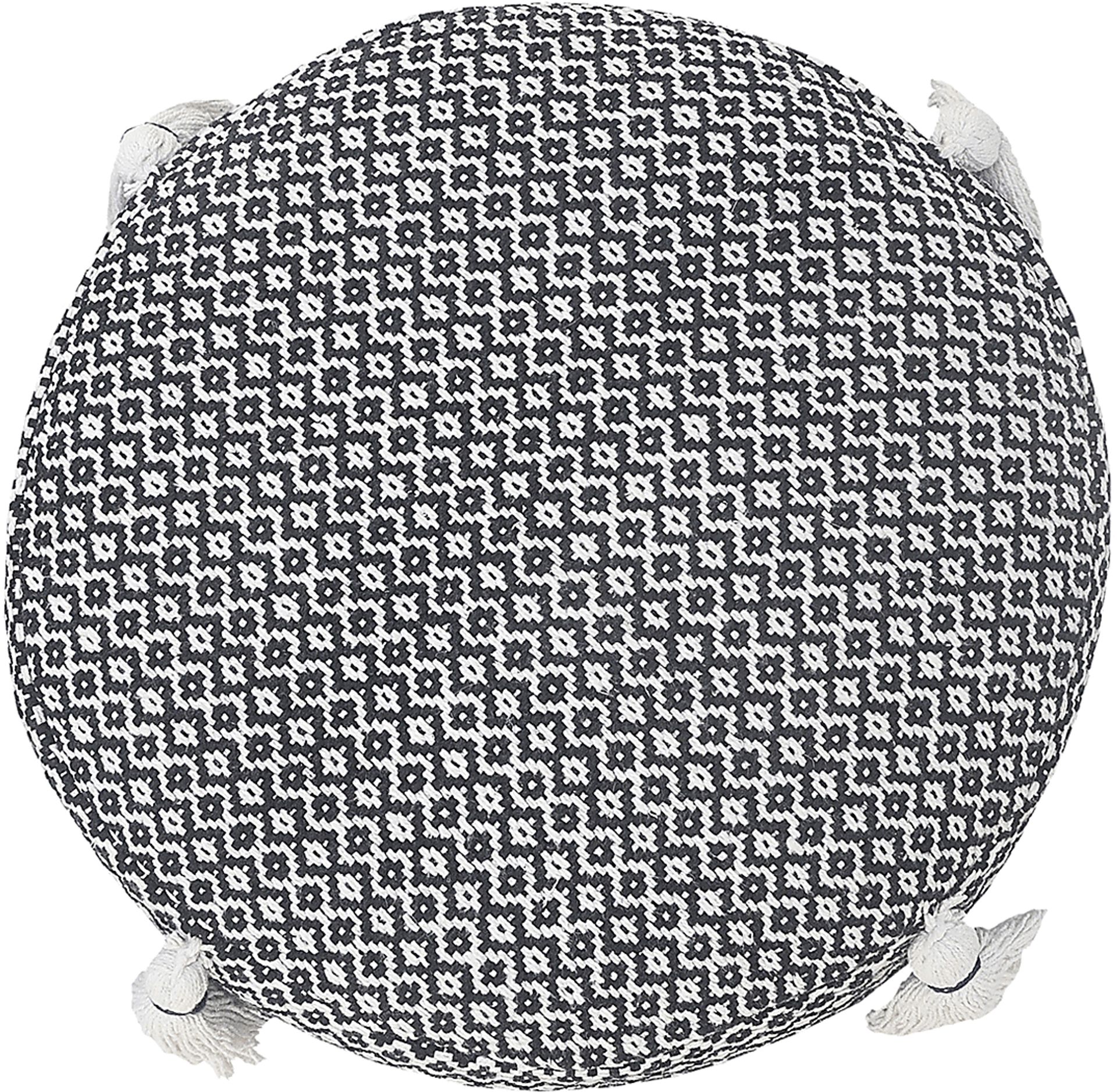 Jasella Black/White Pouf - Image 5
