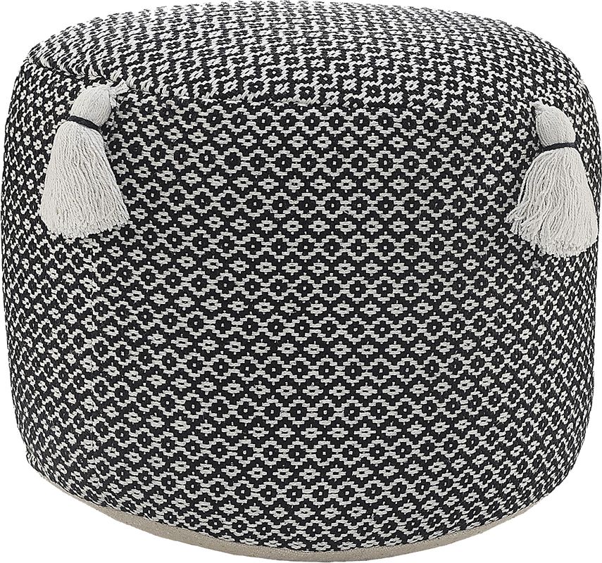 Jasella Black/White Pouf
