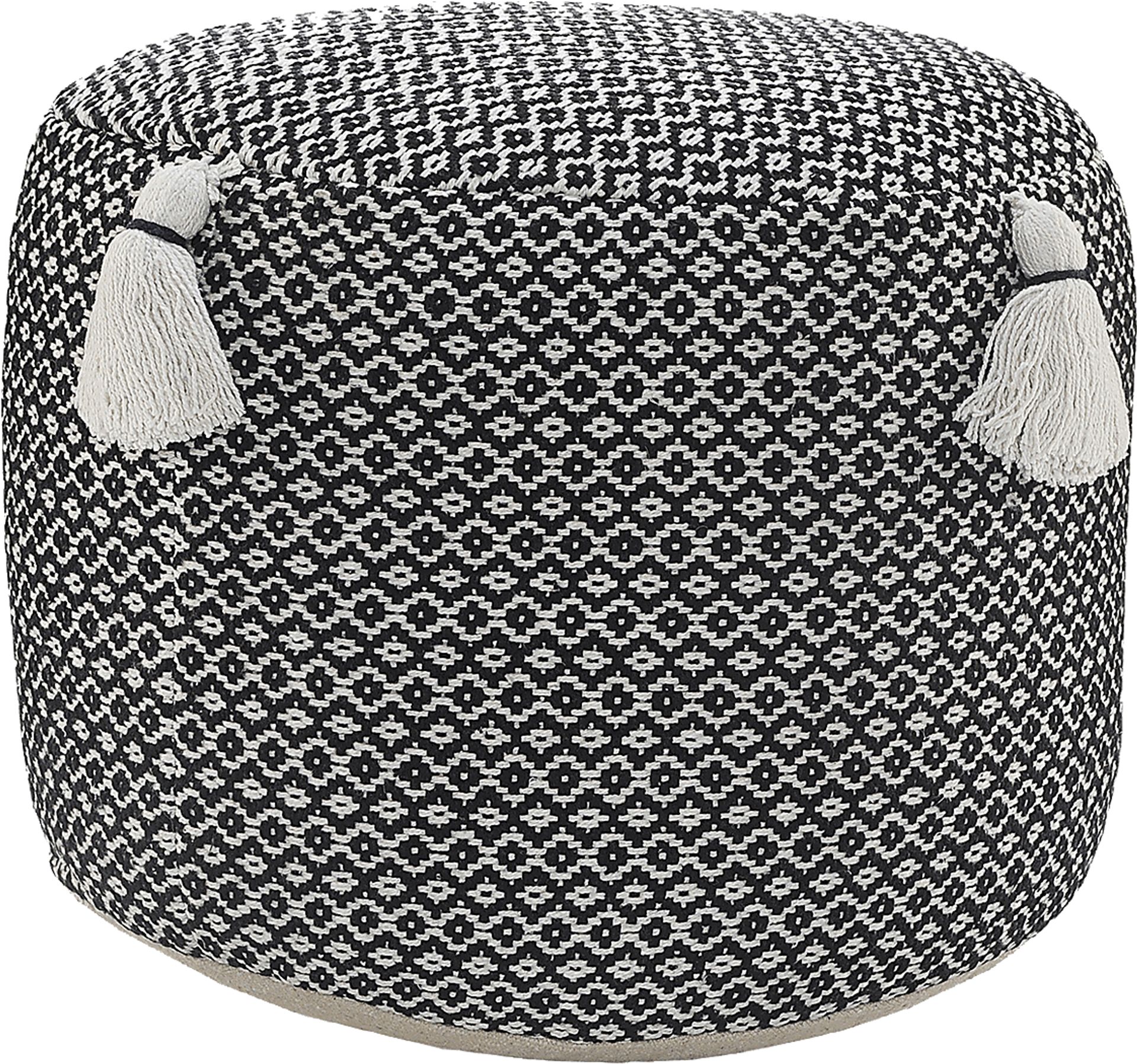Jasella Black/White Pouf - Image 1