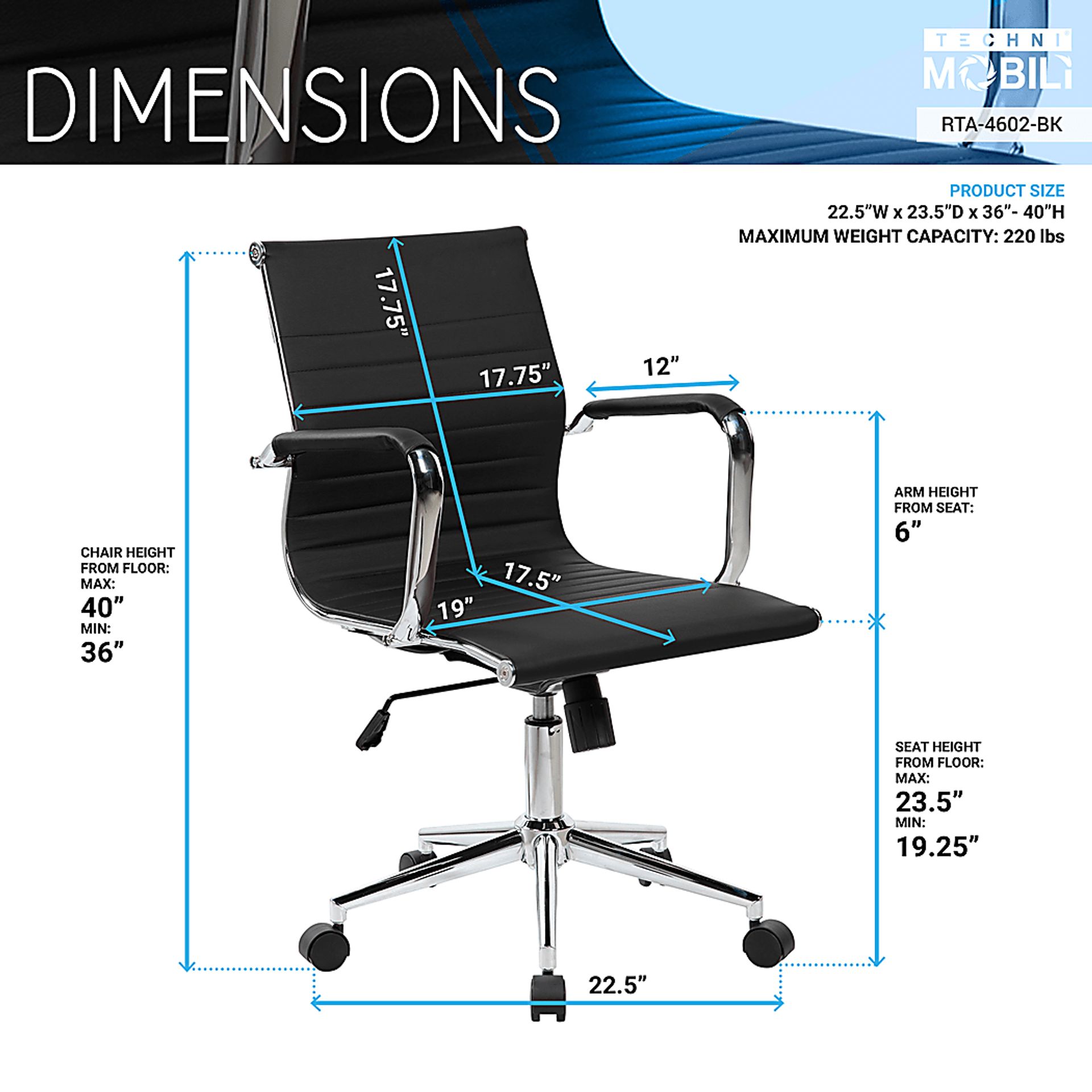 Jasih Black Office Chair - Image 5