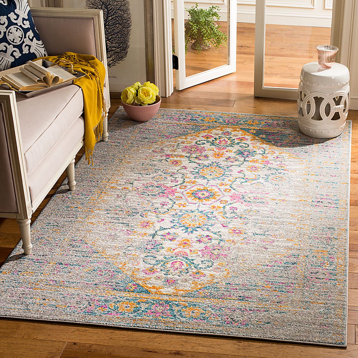 Jasper Heights Pink Polypropylene Fabric Rug | Rooms to Go