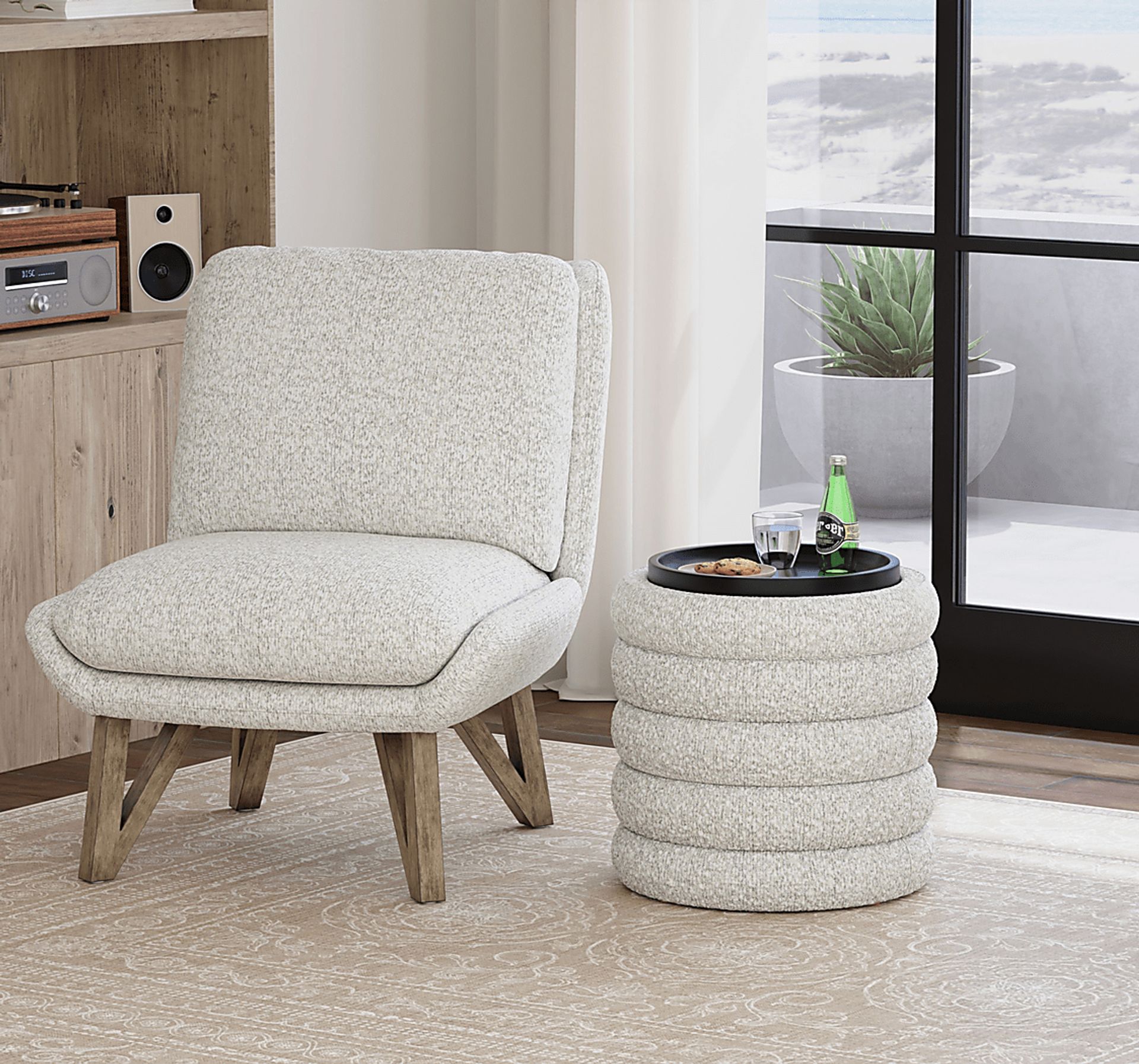 Jattab White Storage Ottoman - Image 2