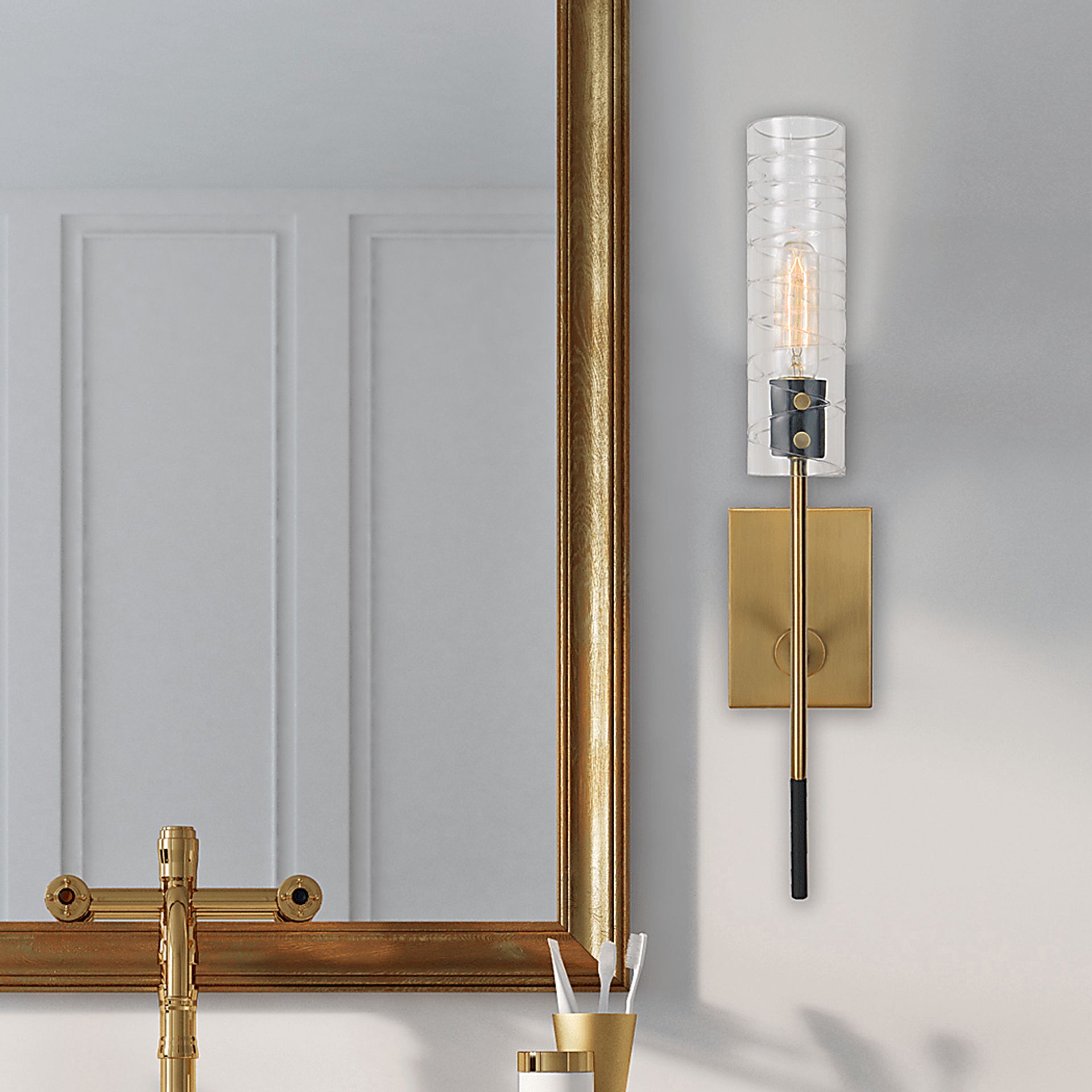 Jaxon Oaks Brass Sconce - Image 2