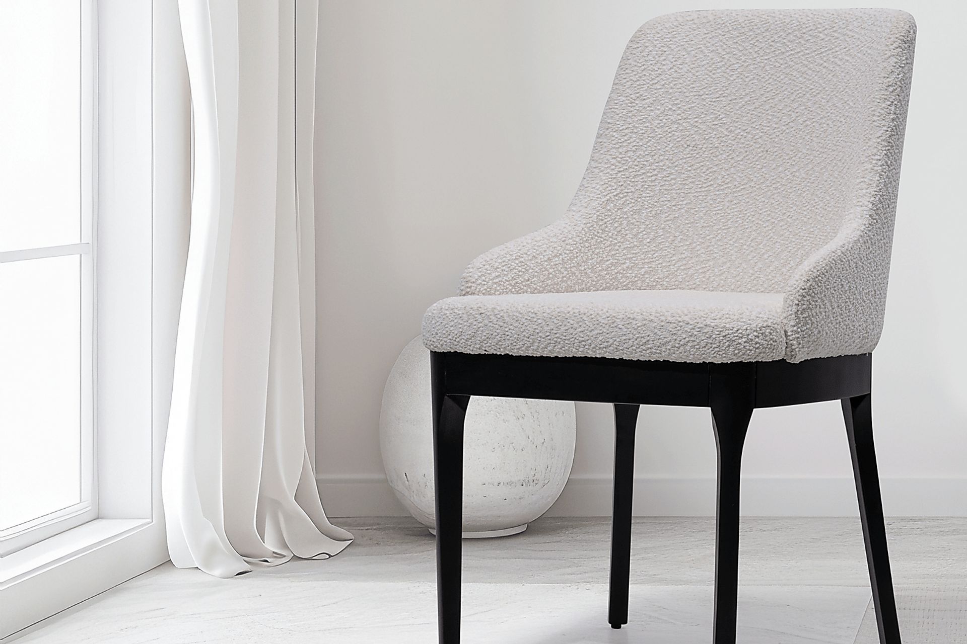 Jayant White Side Chair - Image 2