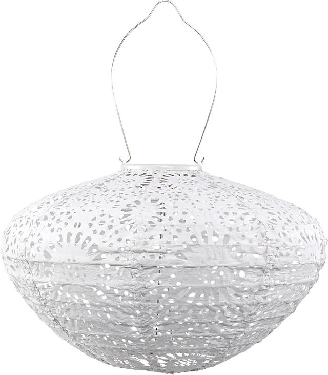 Jayla Reef Outdoor White Solar Lantern - Thumbnail - Image 1