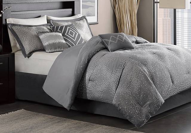 Jaylin Gray 7 Pc Queen Comforter Set - Thumbnail - Image 1