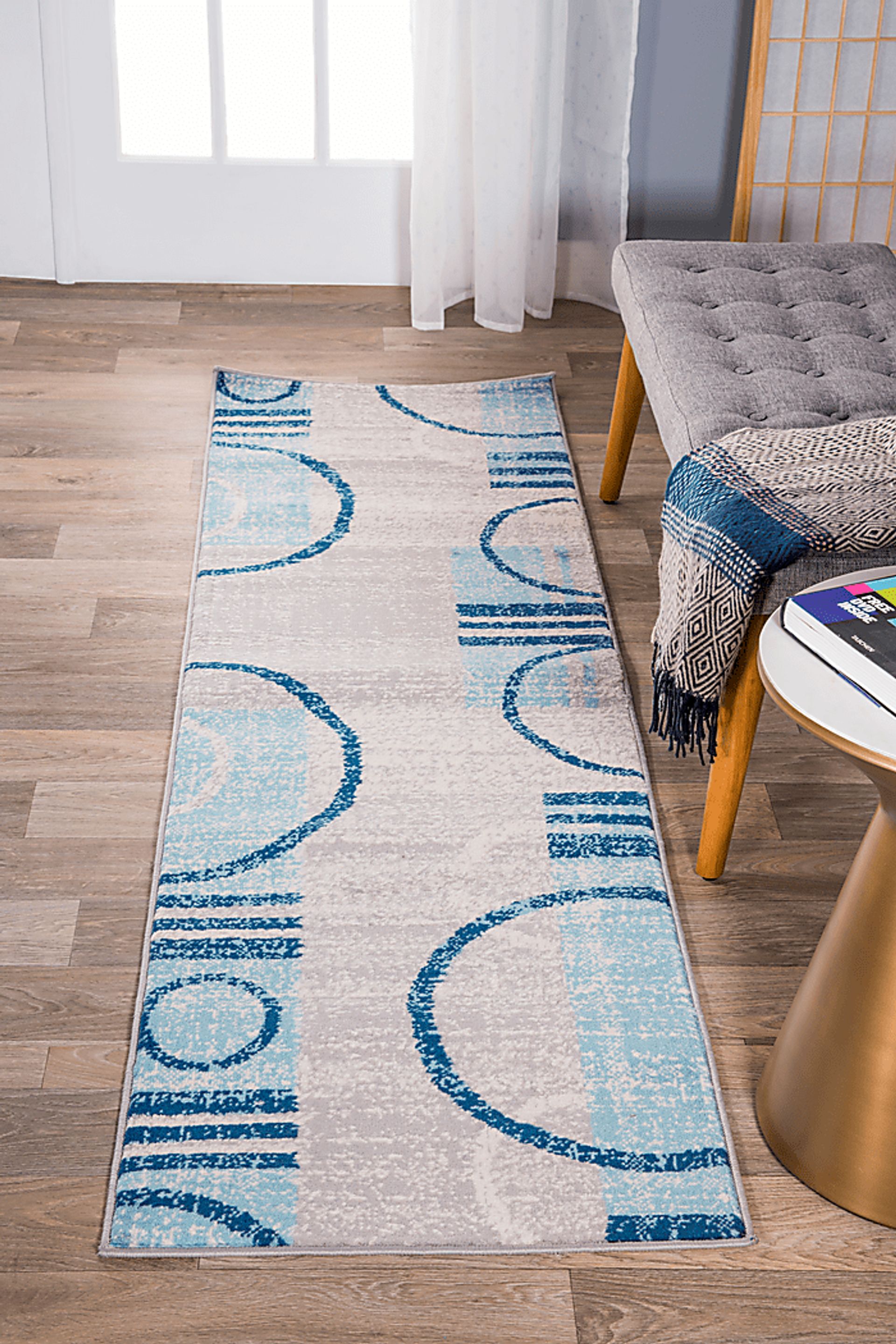 Jaynil Blue 2' x 7' Runner Rug - Image 4
