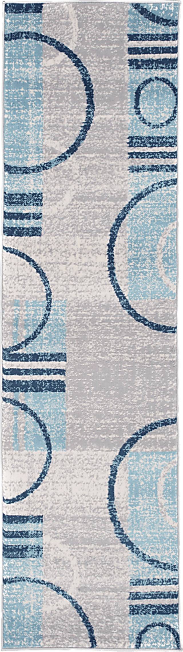 Jaynil Blue 2' x 7' Runner Rug - Thumbnail - Image 1