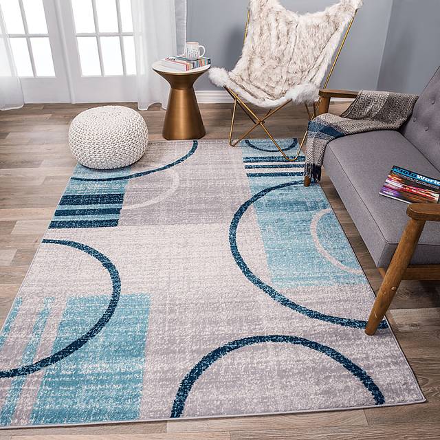 Jaynil Blue 5' x 7' Rug - Thumbnail - Image 4