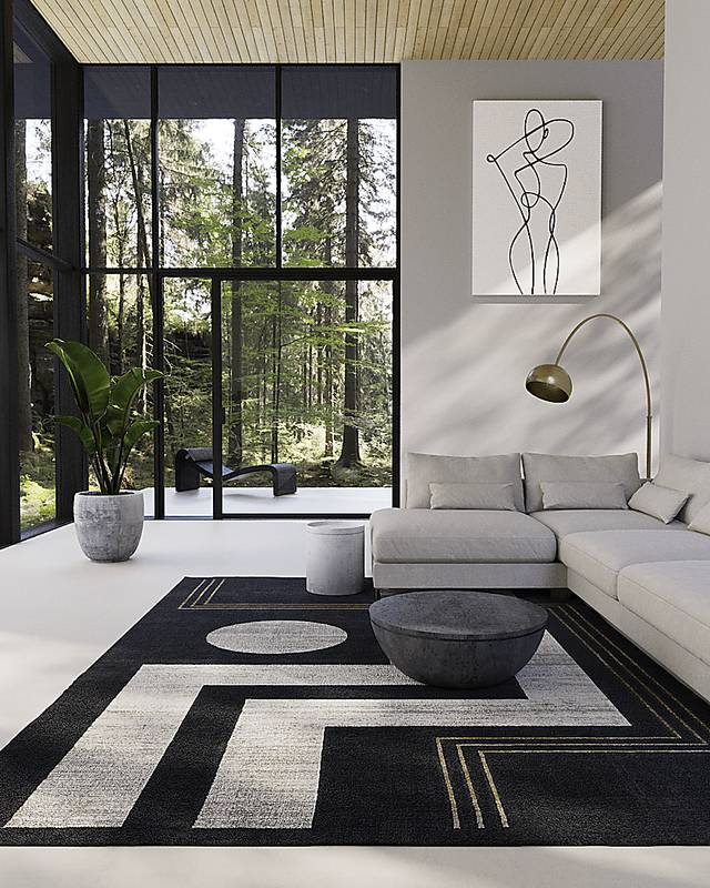 Jaze Black 3'10 x 5'7 Rug - Thumbnail - Image 4
