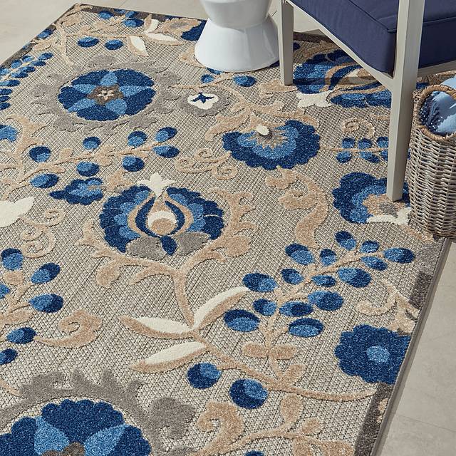 Jaziel Blue 5' x 8' Indoor/Outdoor Rug - Thumbnail - Image 11