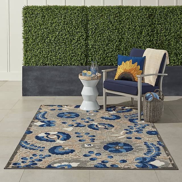 Jaziel Blue 5' x 8' Indoor/Outdoor Rug - Thumbnail - Image 12