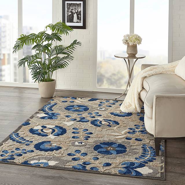 Jaziel Blue 5' x 8' Indoor/Outdoor Rug - Thumbnail - Image 14