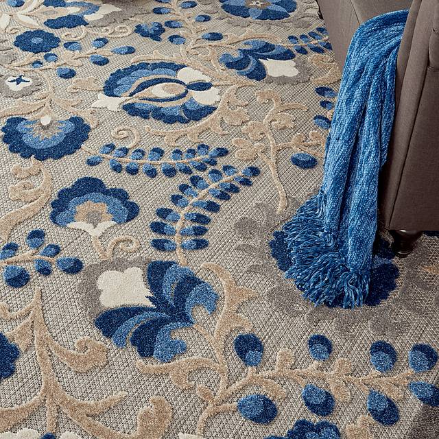 Jaziel Blue 5' x 8' Indoor/Outdoor Rug - Thumbnail - Image 8