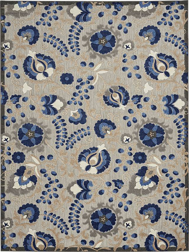 Jaziel Blue 5' x 8' Indoor/Outdoor Rug - Thumbnail - Image 1