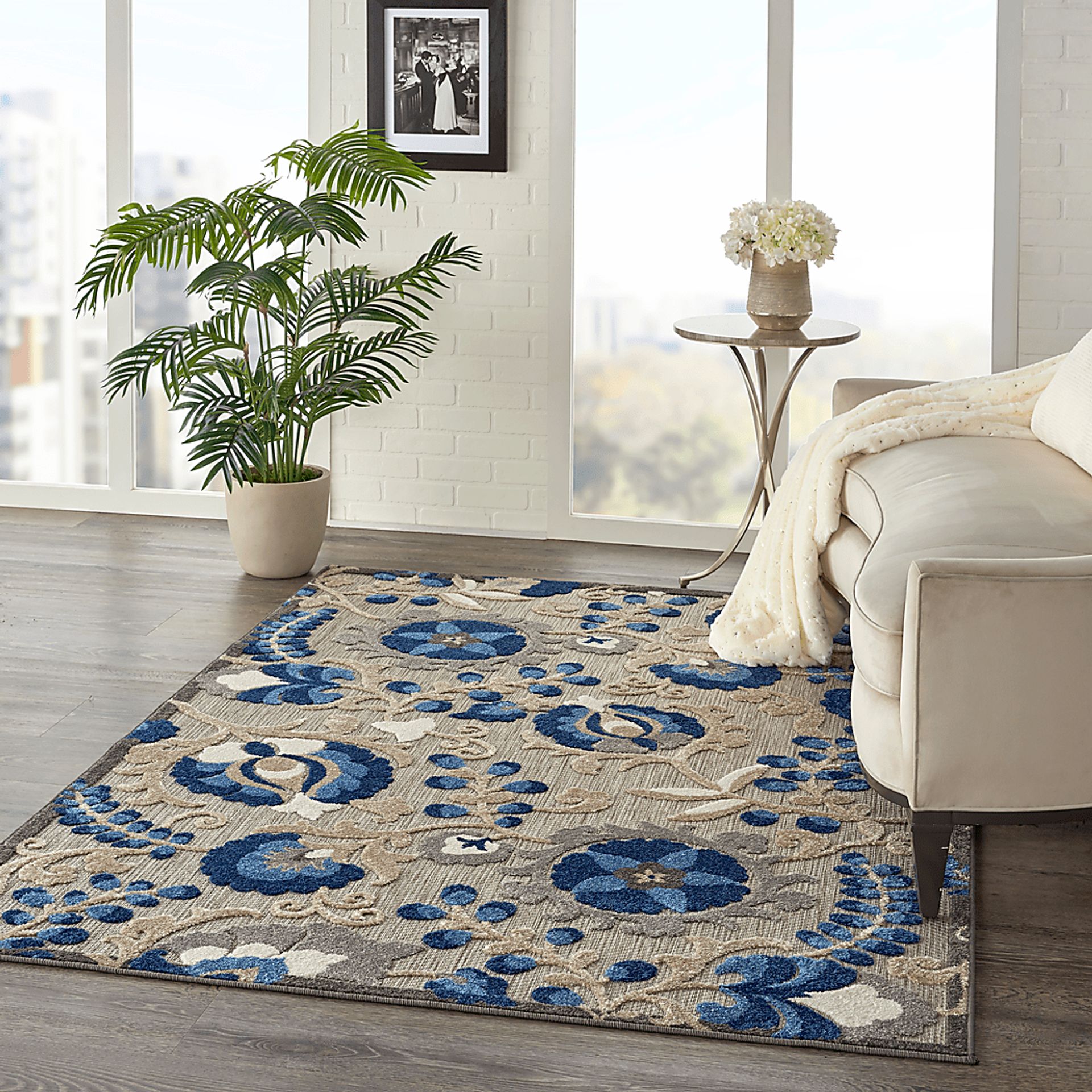 Jaziel Blue 8' x 11' Indoor/Outdoor Rug - Image 14