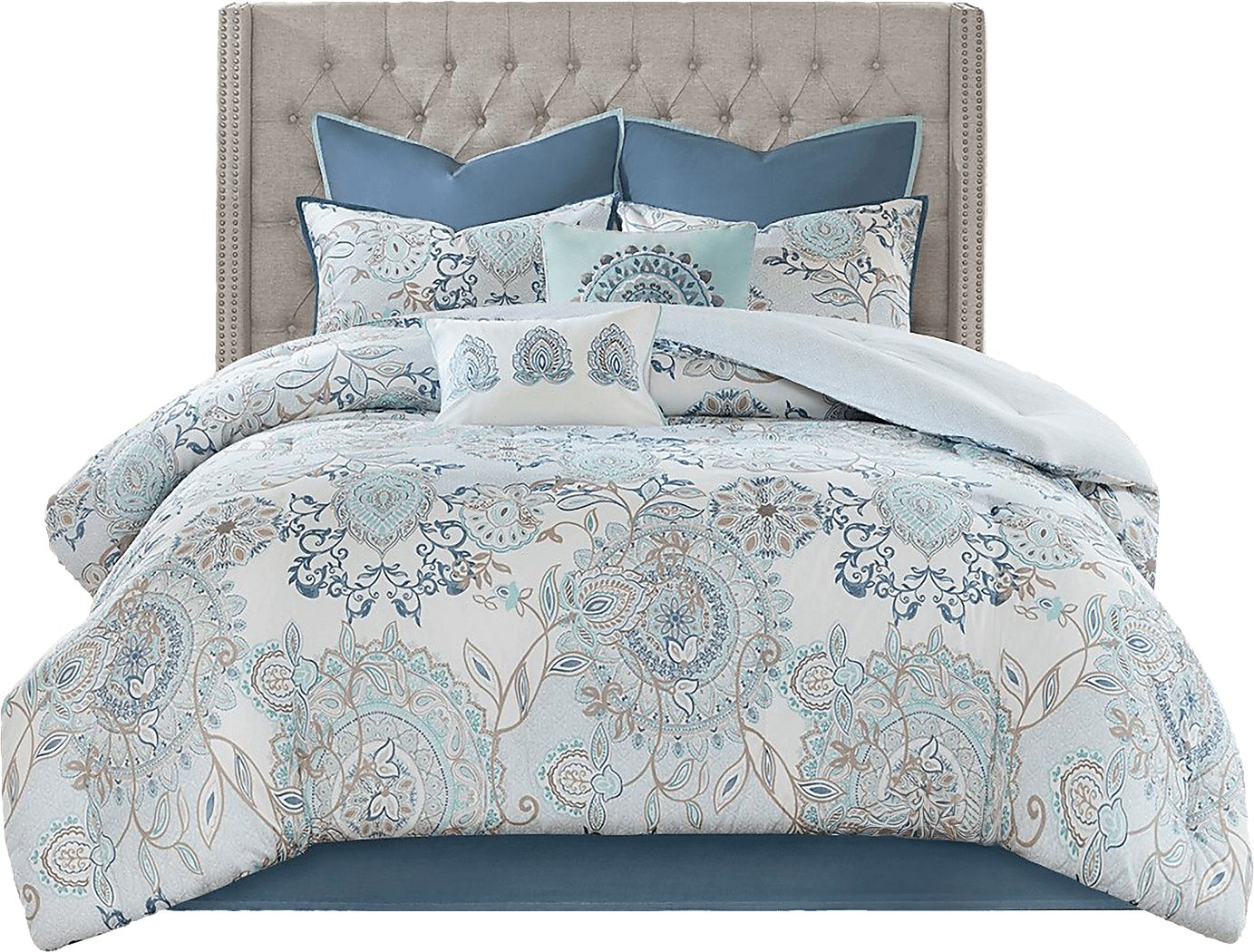 Jazmina Blue 8 pc King Comforter Set