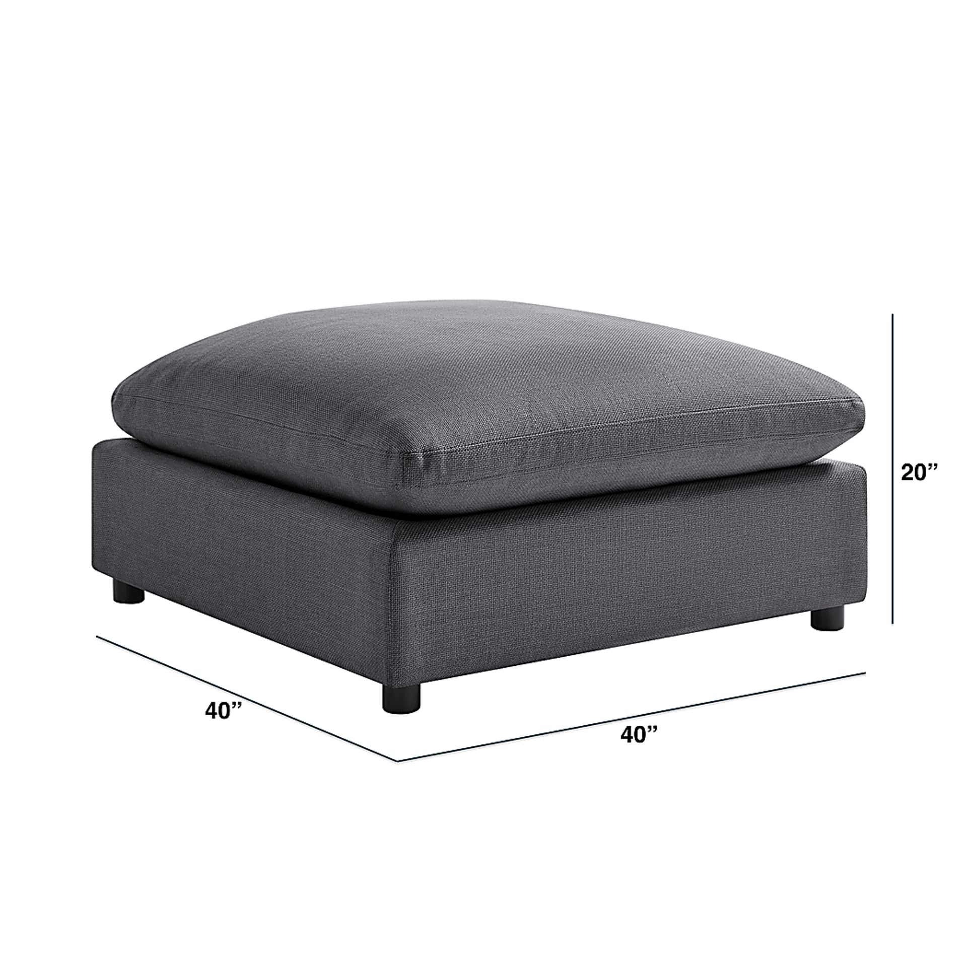 Jazzra I Dark Gray Ottoman - Image 4