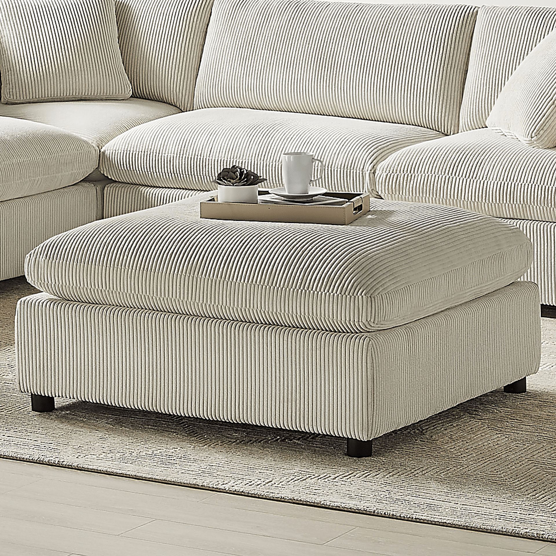 Jazzra II Beige Ottoman - Image 2