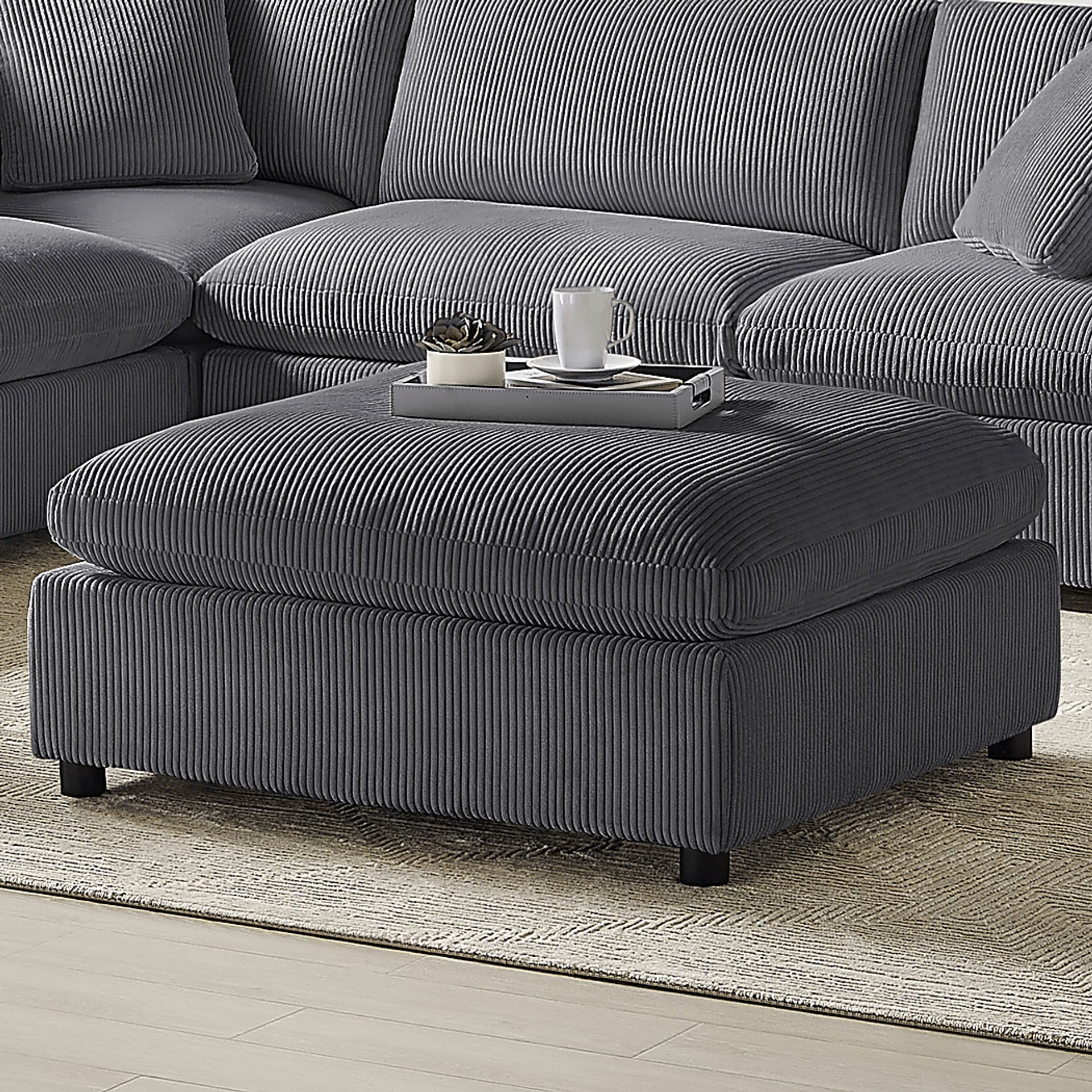Jazzra II Dark Gray Ottoman - Image 2