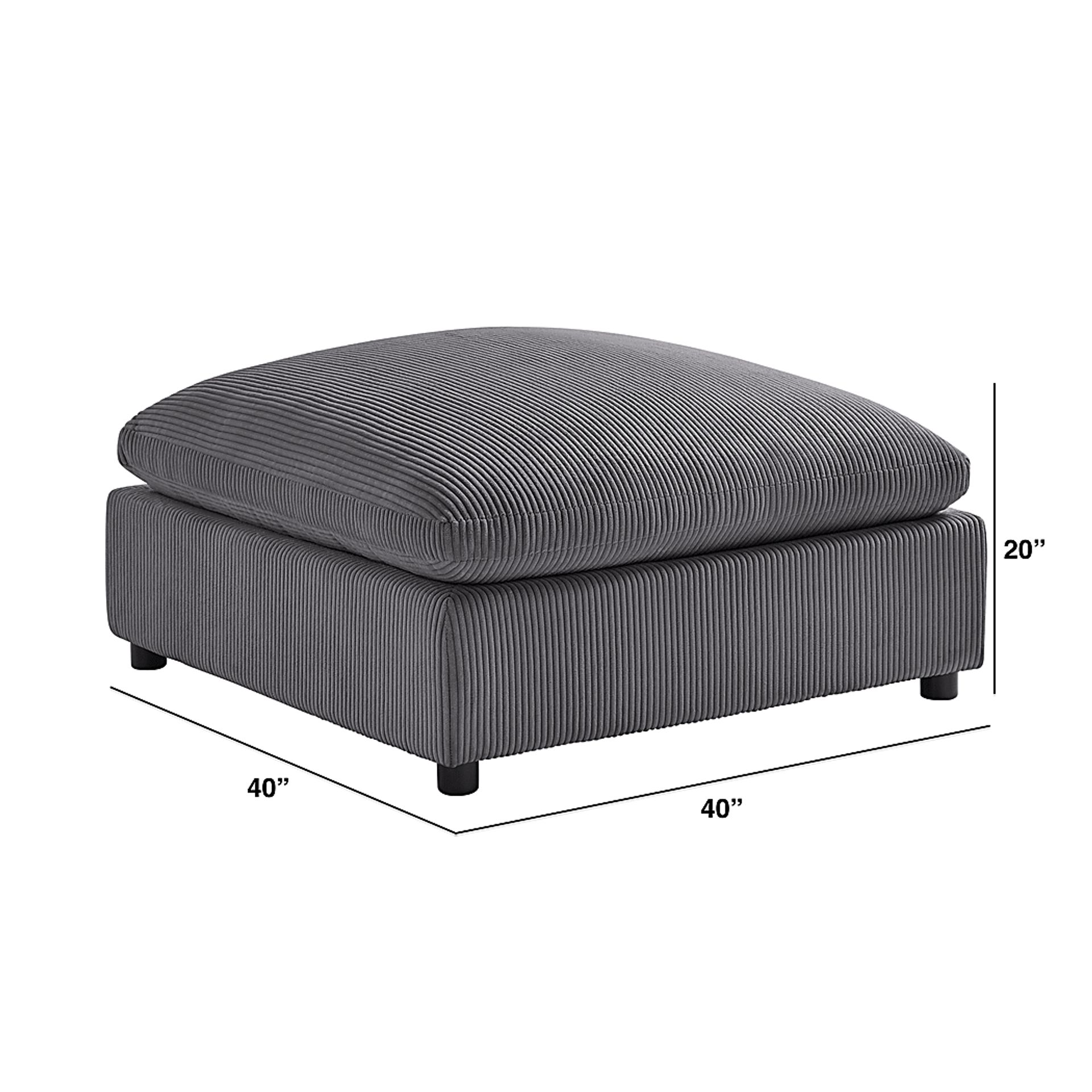 Jazzra II Dark Gray Ottoman - Image 5