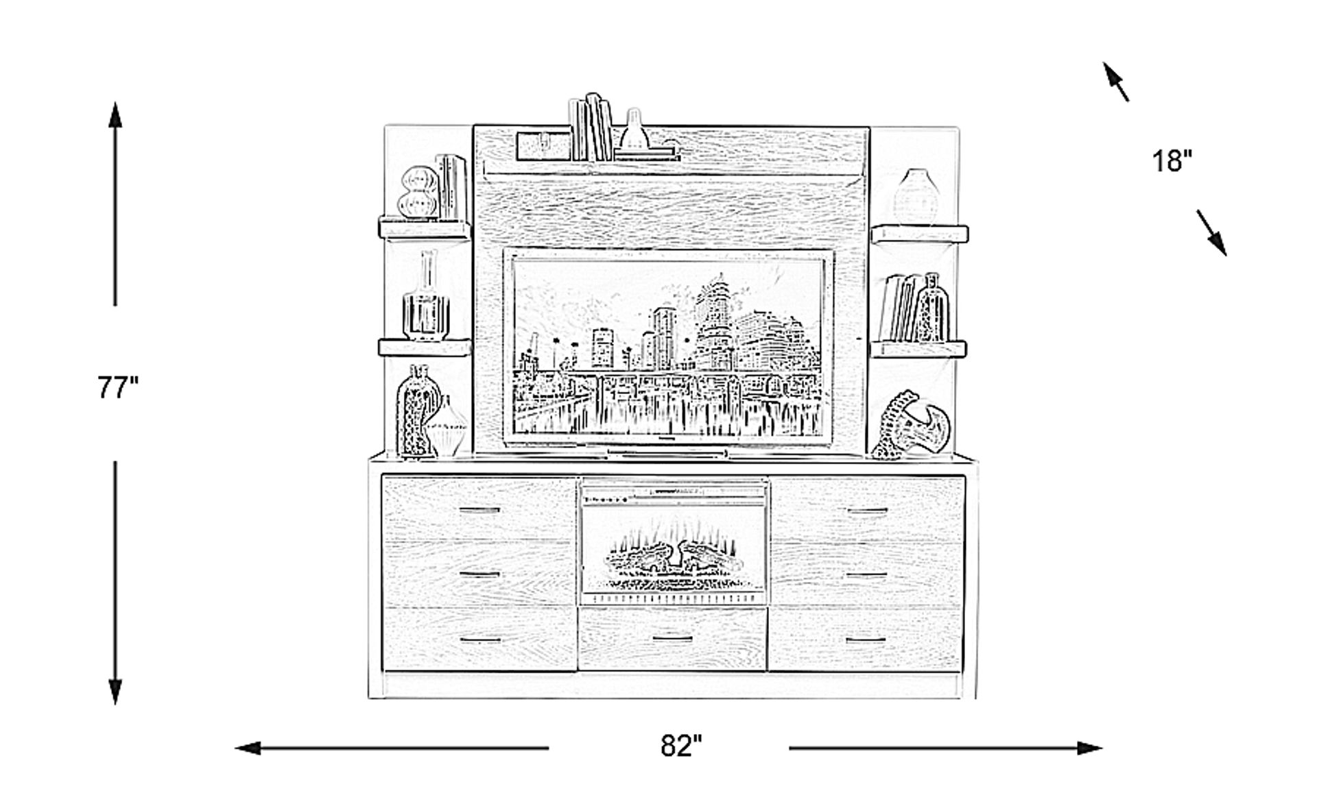 Dimension Image. Please refer to the Dimension Tab on this page for dimension details.