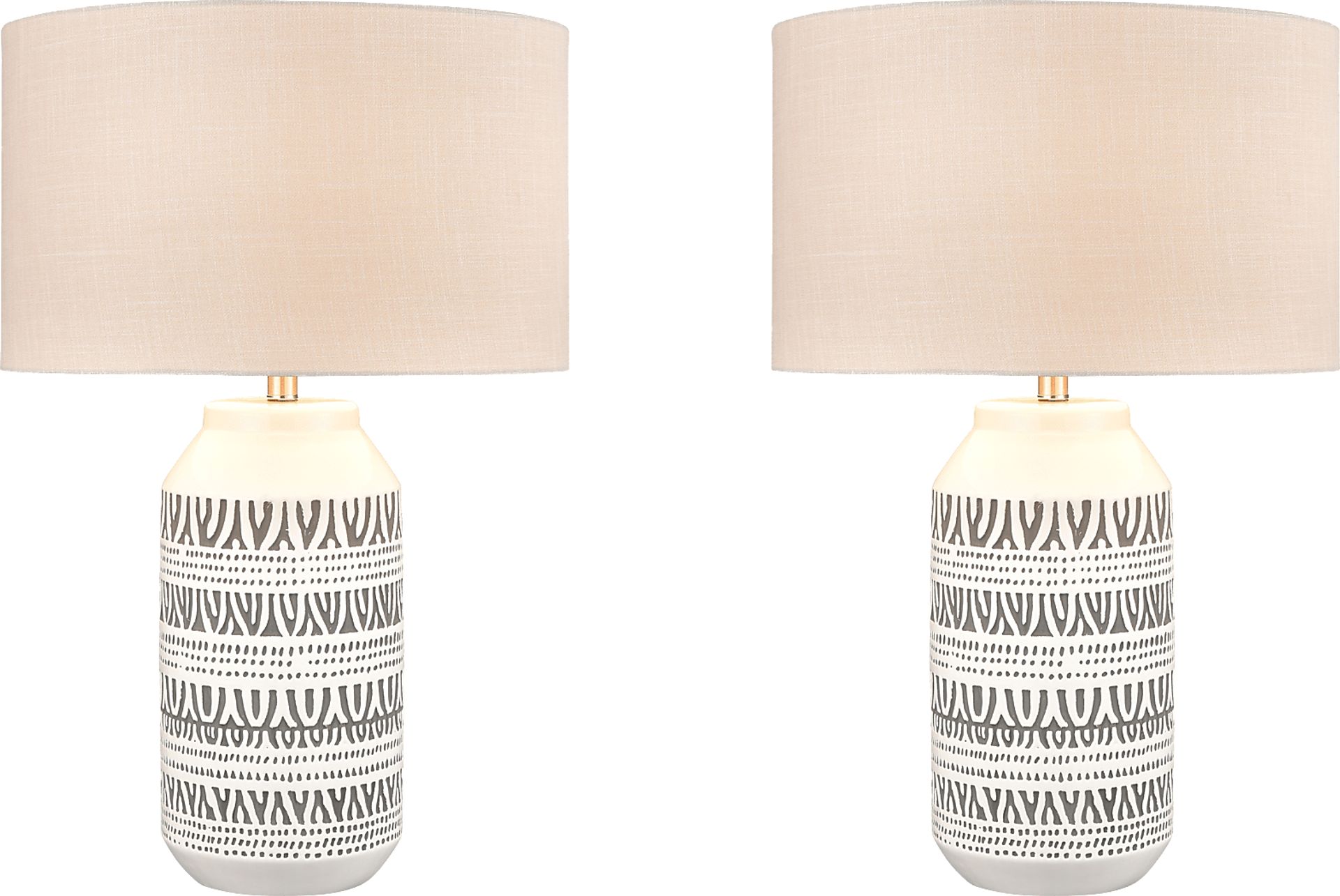 Jedediah Club White Lamp, Set of 2 - Image 1