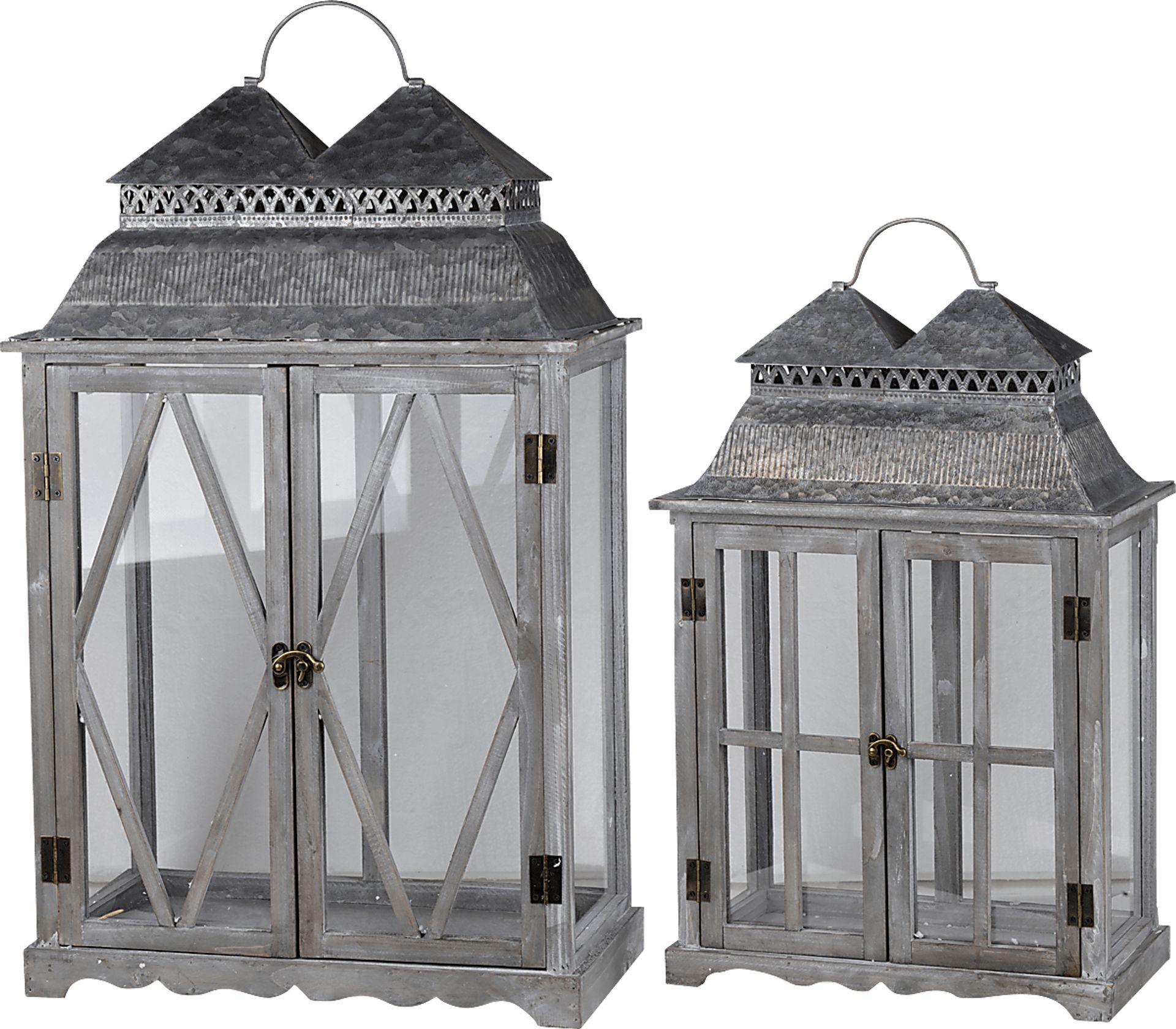 Jeelu Gray Lantern, Set of 2 - Image 1