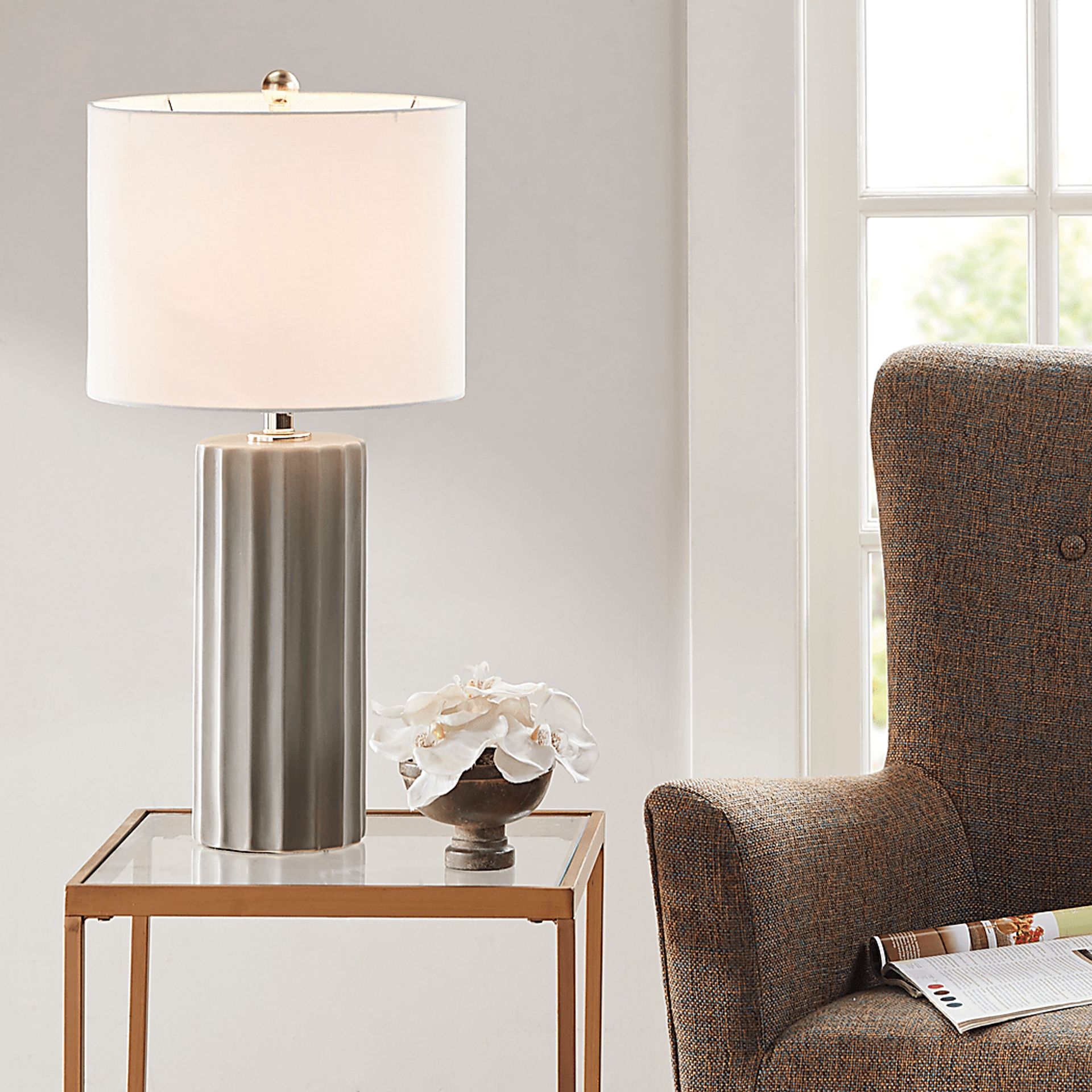 Jeen Circle Gray Lamp - Image 7