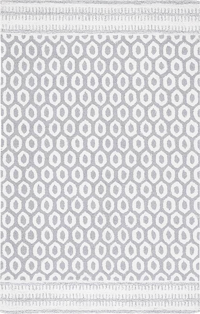 Jeknimu Ivory/Gray 3' x 5' Rug - Thumbnail - Image 1