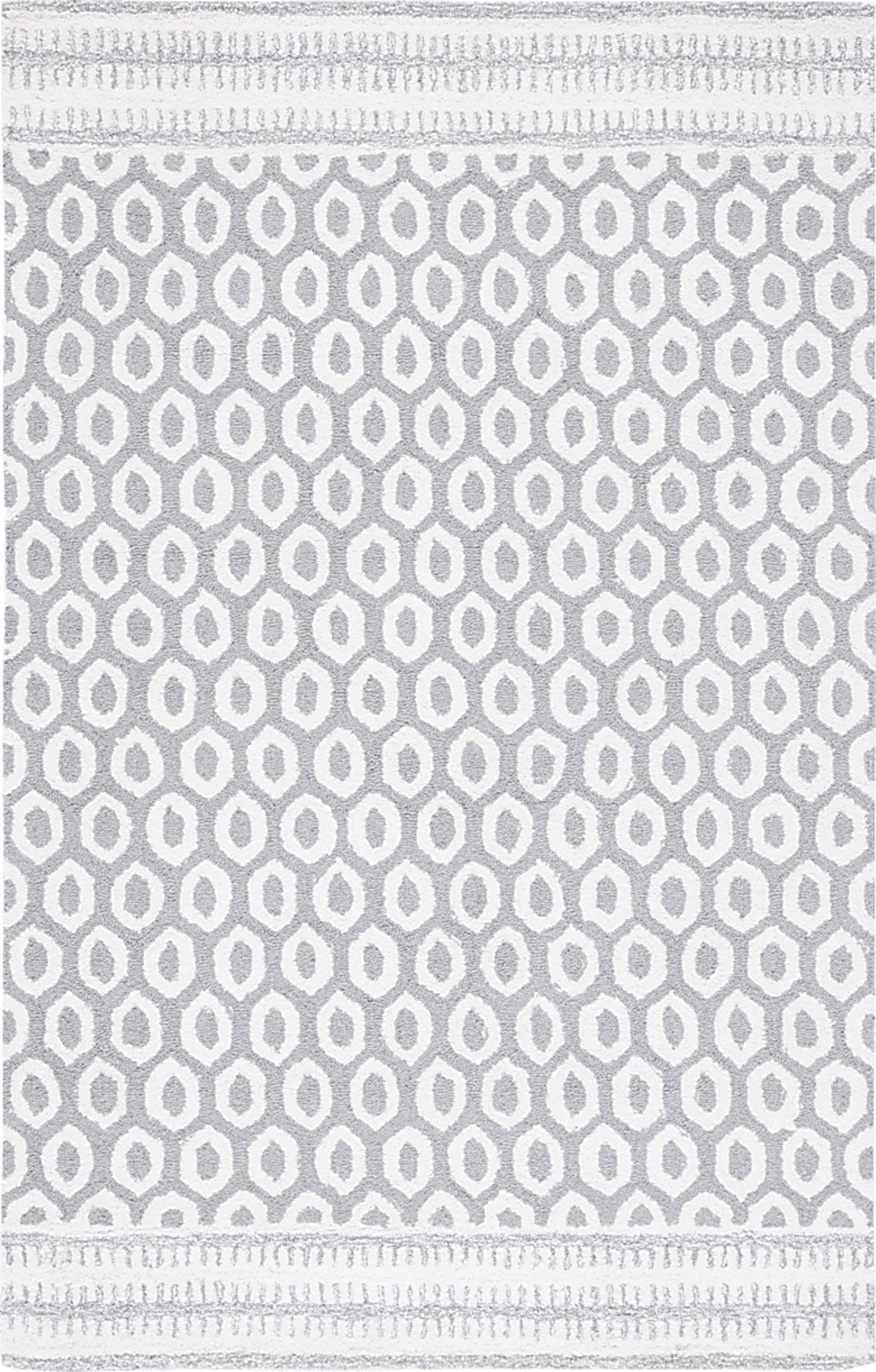 Jeknimu Ivory/Gray 3' x 5' Rug - Image 1