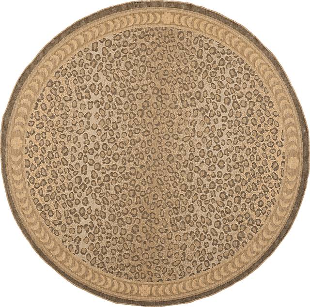 Jelena Golden Beige 8' Round Indoor/Outdoor Rug - Thumbnail - Image 1