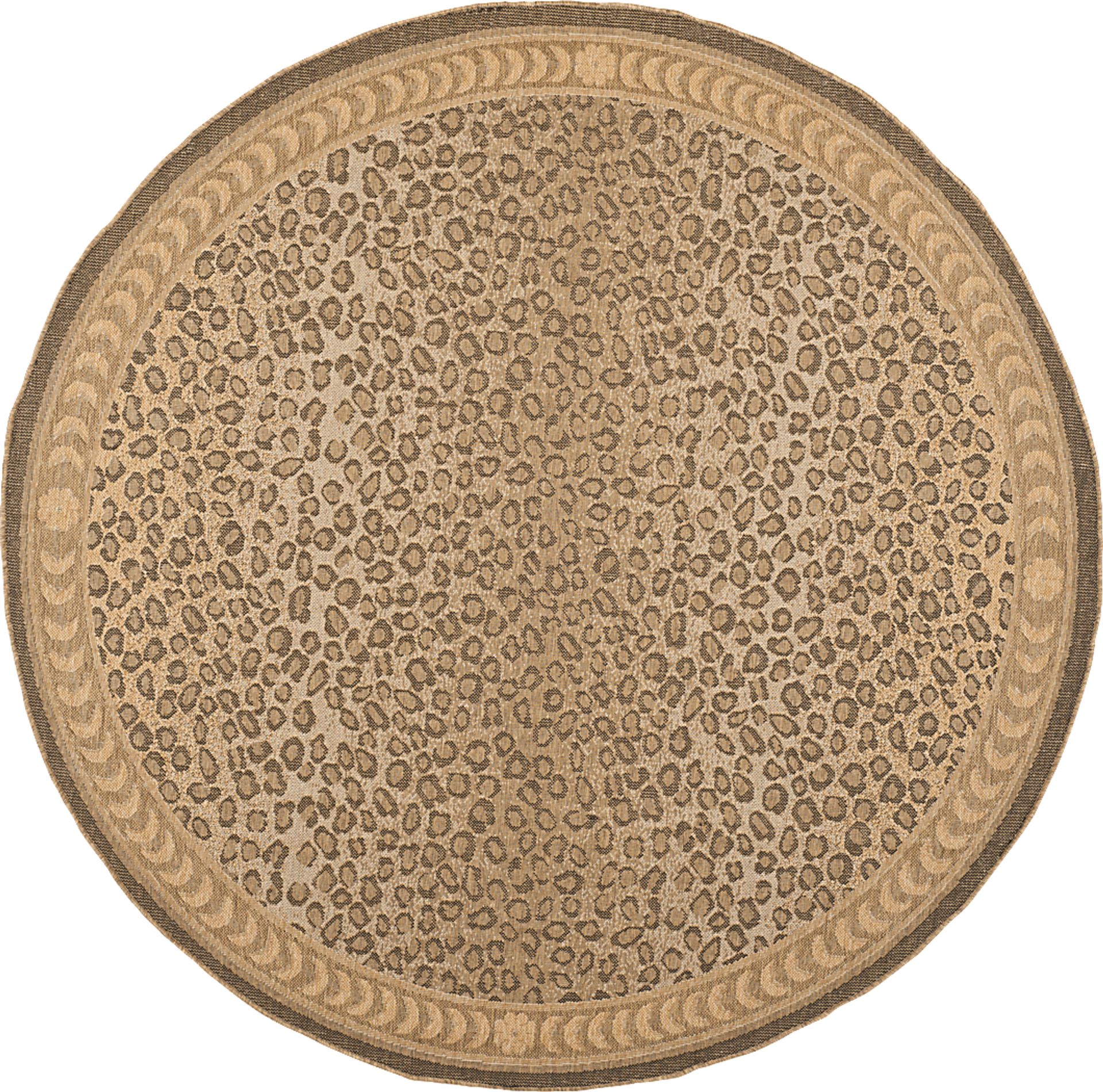 Jelena Golden Beige 8' Round Indoor/Outdoor Rug - Image 1