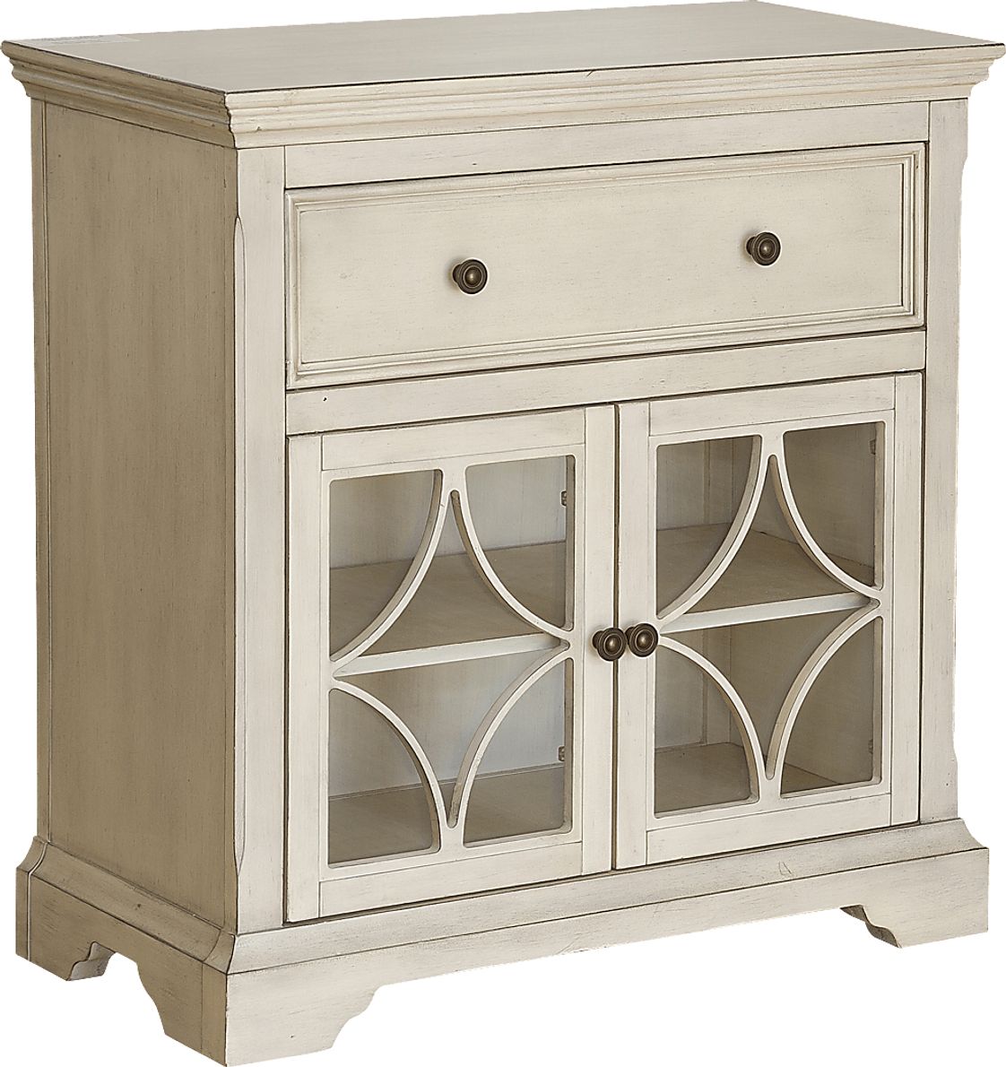 Jelicoe Cream Colors,Light Wood,White Accent Cabinet - Rooms To Go