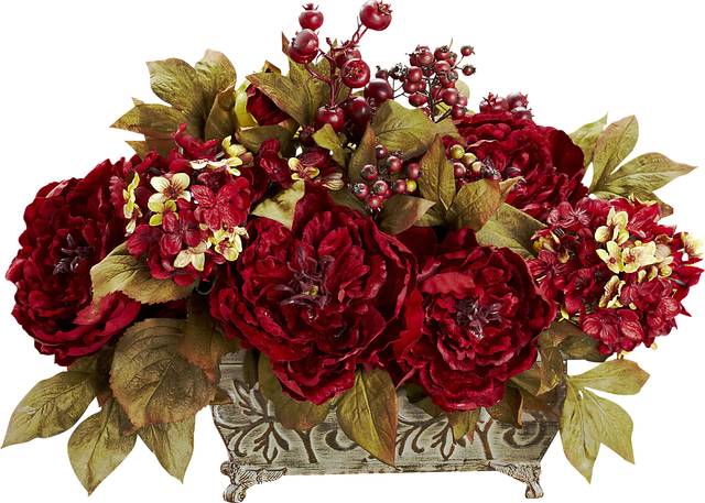 Jellisa Red Hydrangea and Peony Silk Floral - Thumbnail - Image 1