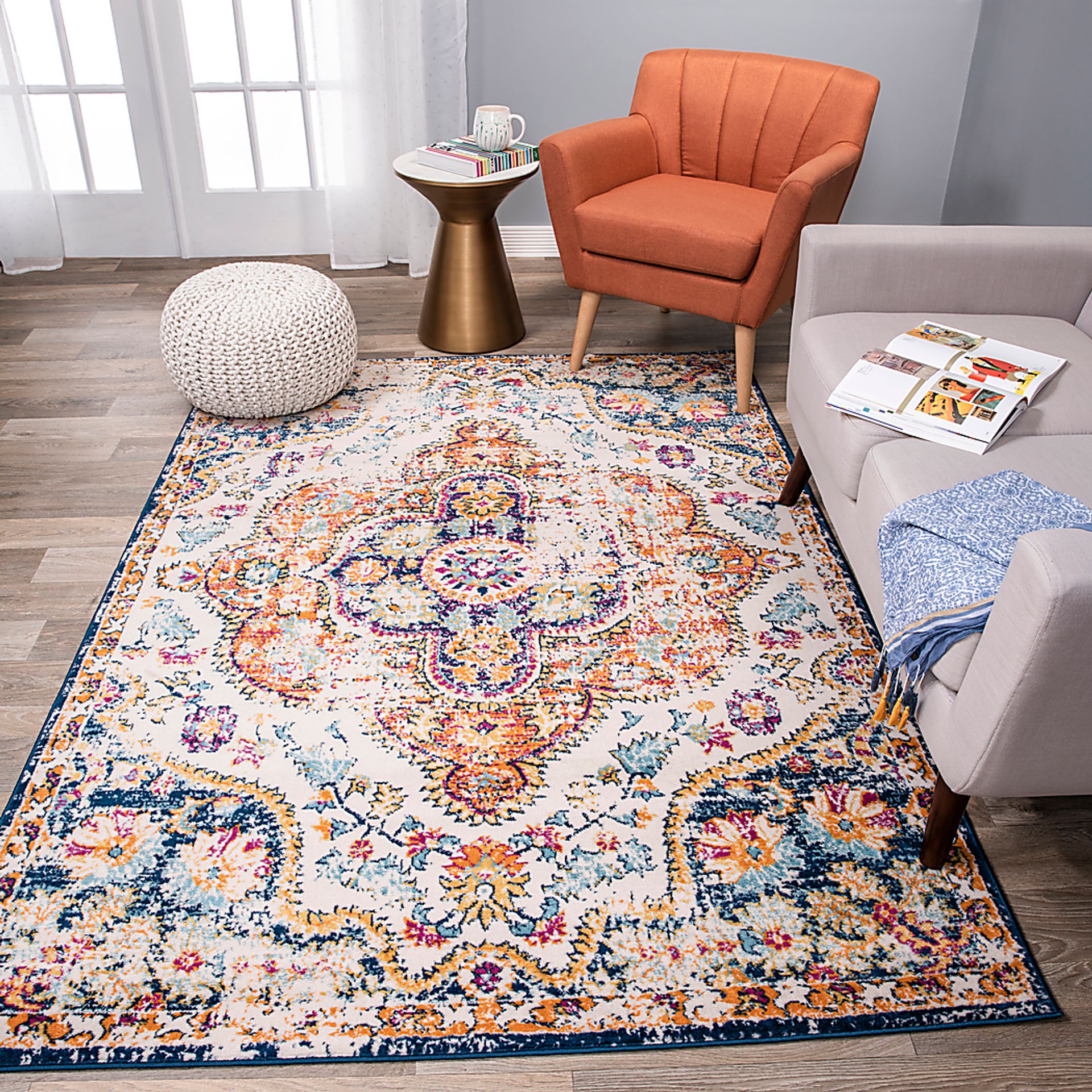 Jeman Blue 5' x 7' Rug - Image 4