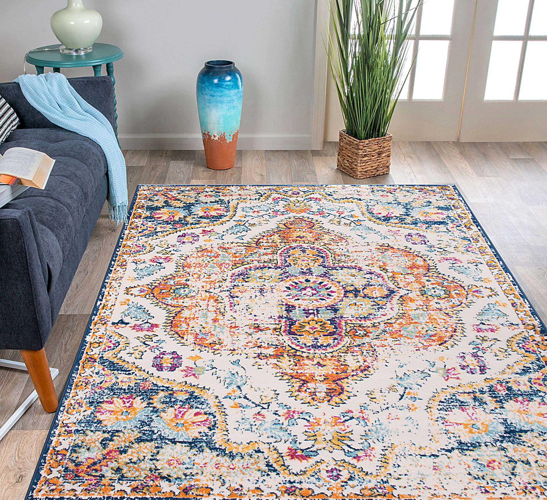 Jeman Blue 8' x 10' Rug - Image 4