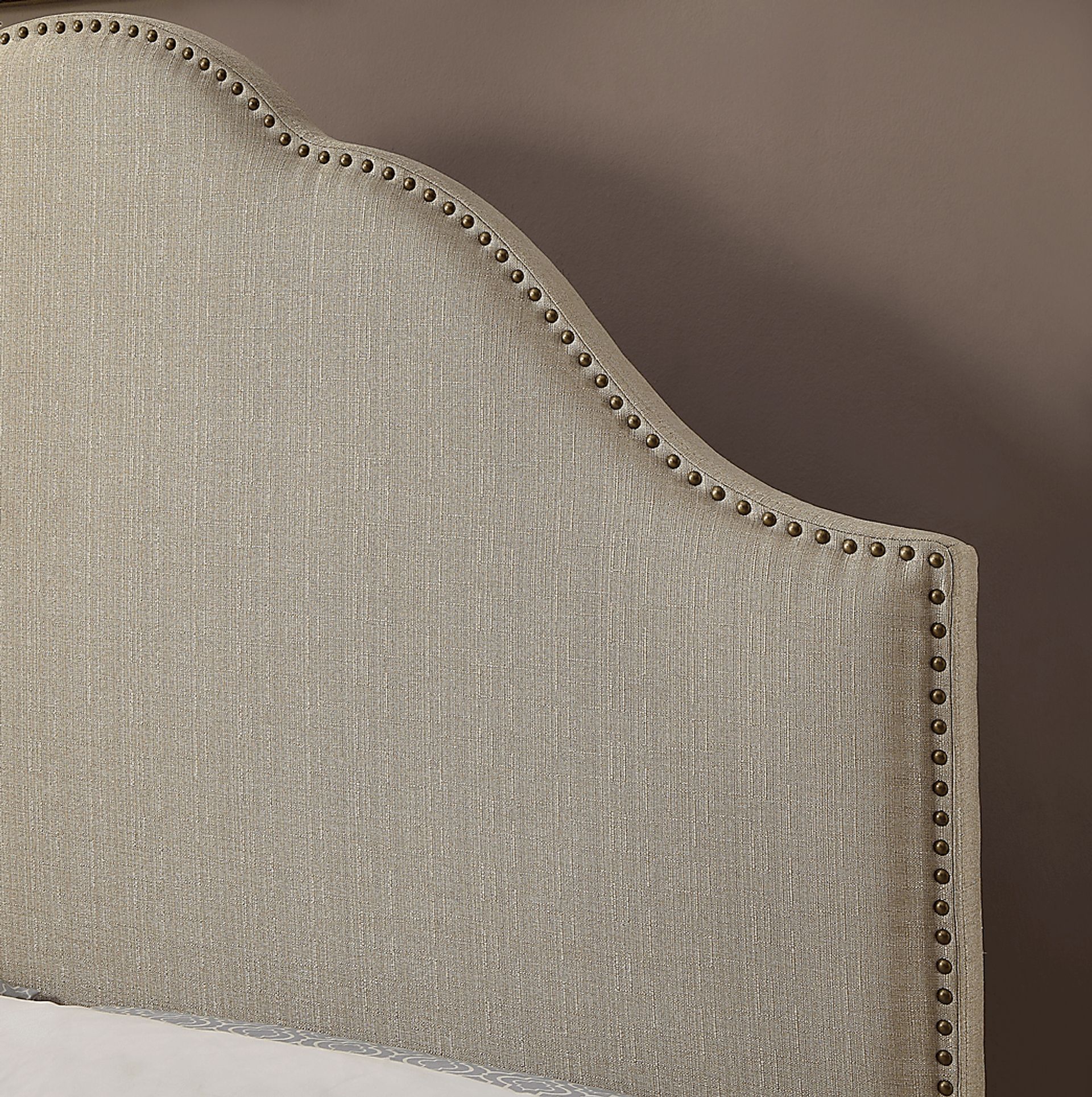 Jemma Oatmeal Queen Upholstered Headboard - Image 3