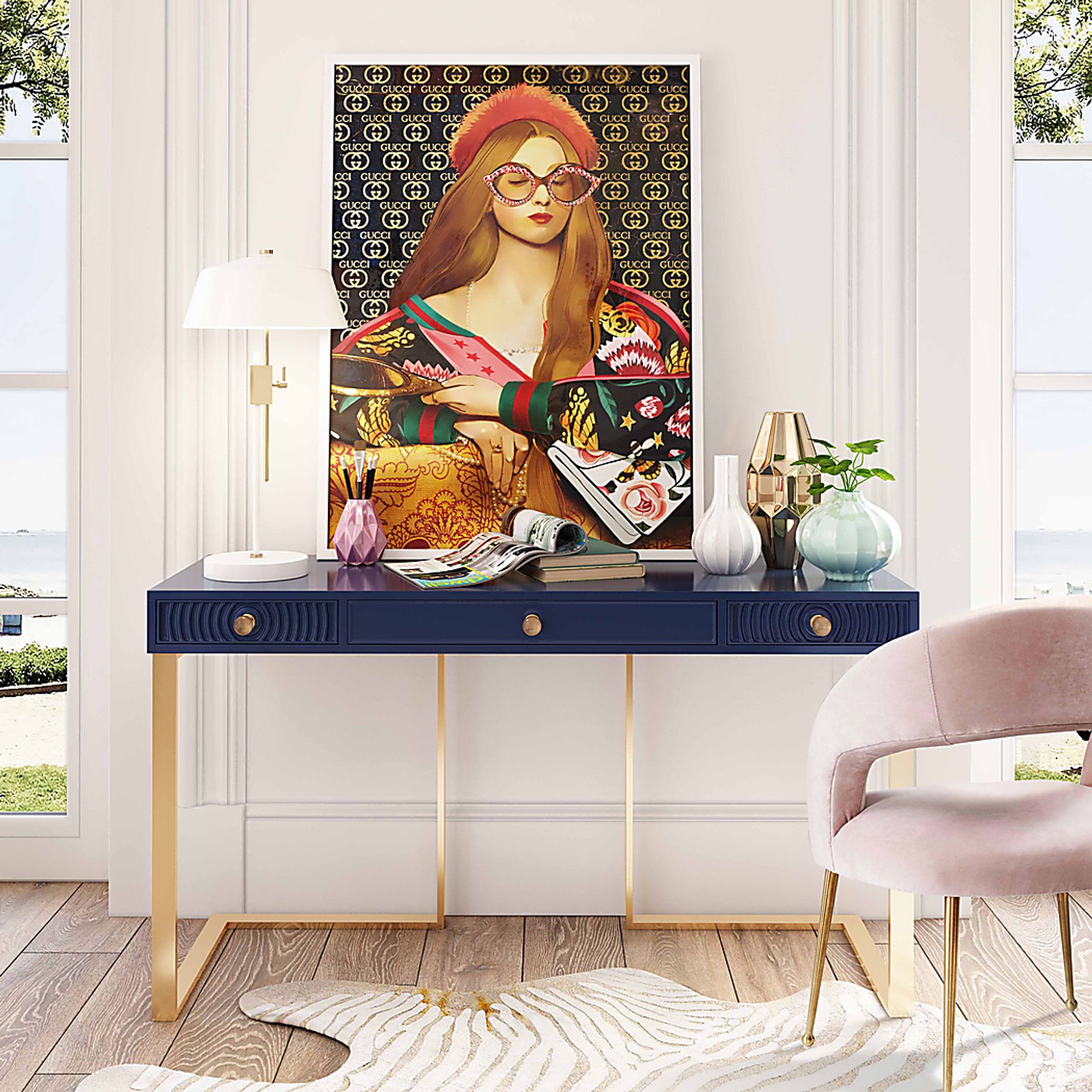 Jenella Blue Desk - Image 8