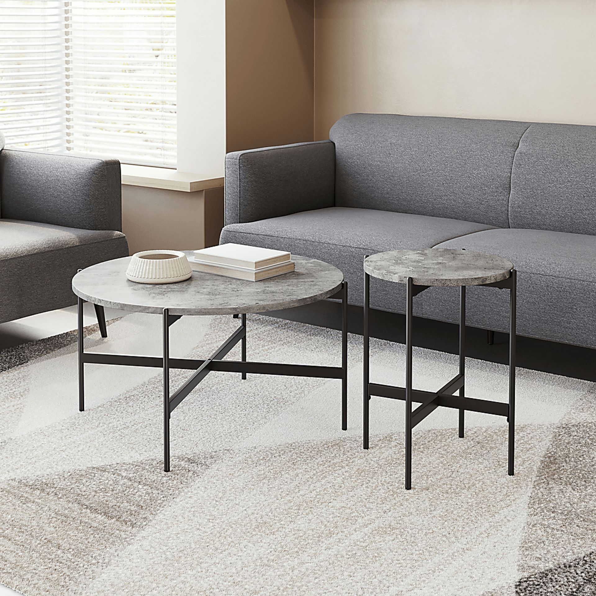 Jenilek Gray Cocktail Table, Set of 2 - Image 2