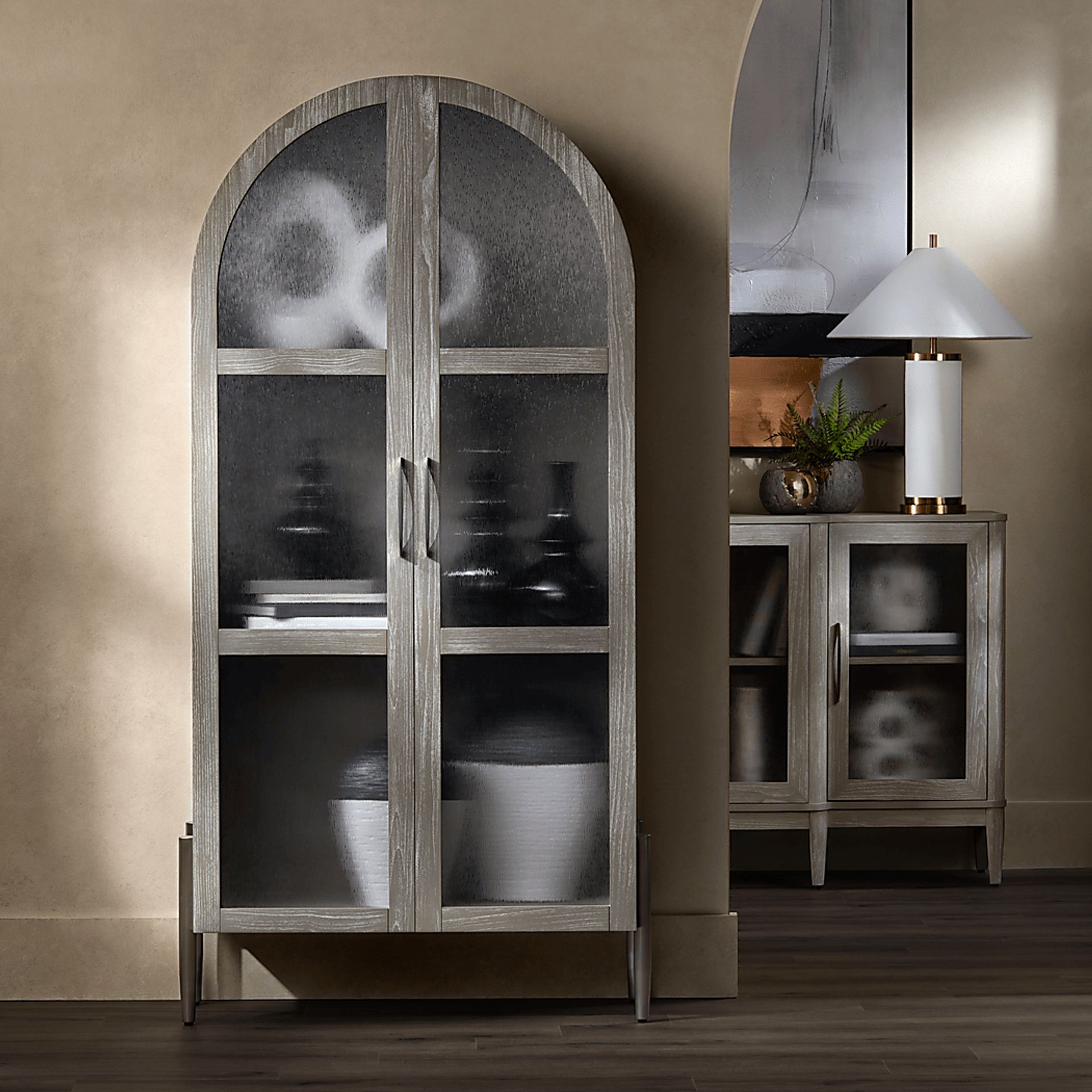 Jenkins Khaki Two Door Cabinet - Image 4