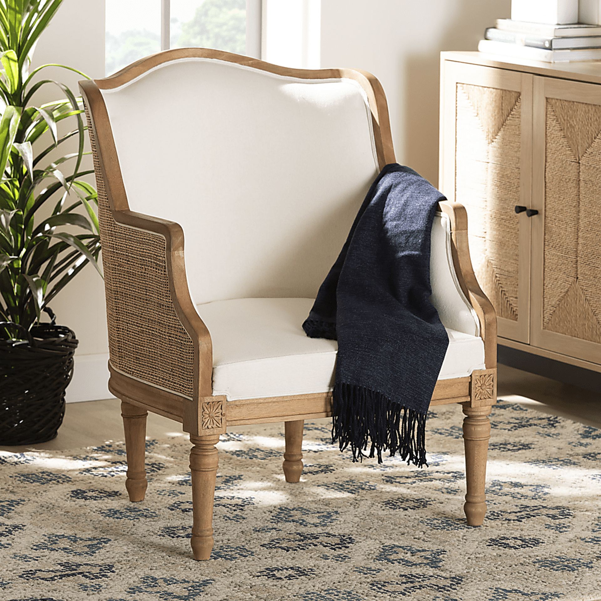 Jenness Oak Accent Chair - Image 2
