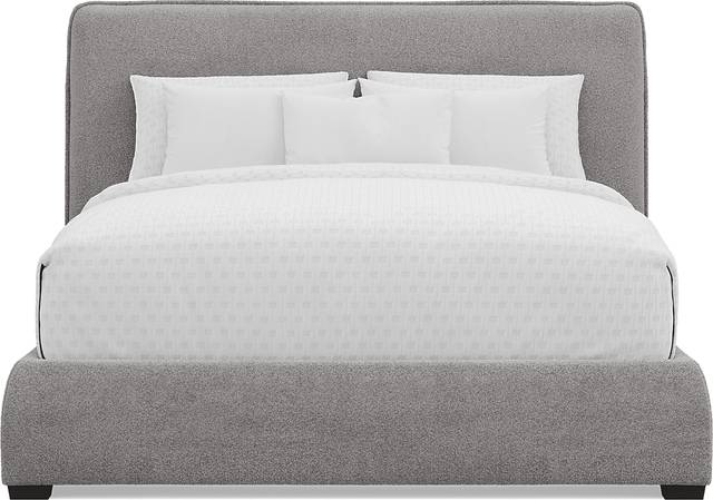 Jennings Gray 3 Pc Queen Upholstered Bed - Thumbnail - Image 2