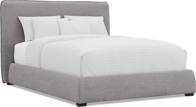 Jennings Gray 3 Pc Queen Upholstered Bed - Thumbnail - Image 1
