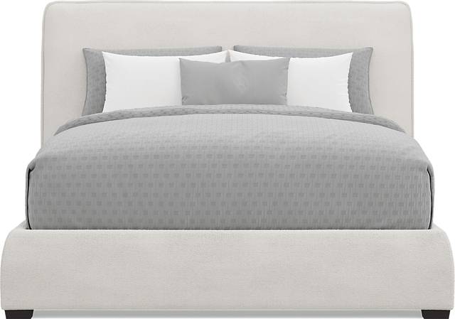Jennings White 3 Pc Queen Upholstered Bed - Thumbnail - Image 2