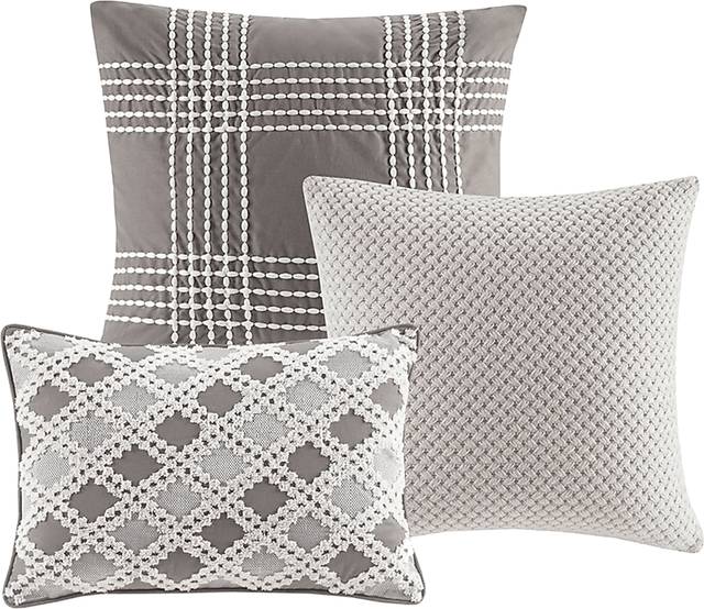Jennix Gray Queen Comforter Set - Thumbnail - Image 7