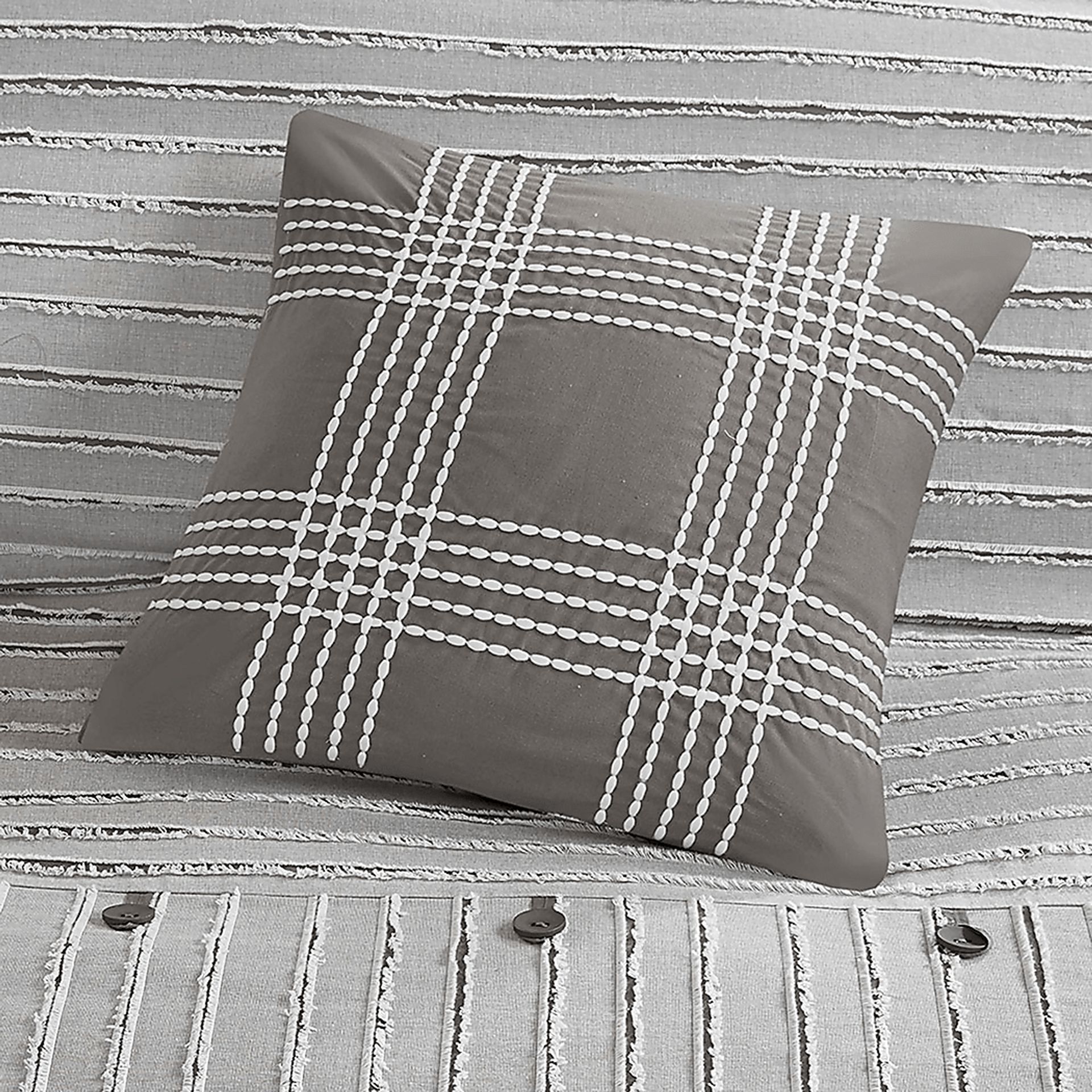 Jennix Gray Queen Comforter Set - Image 9