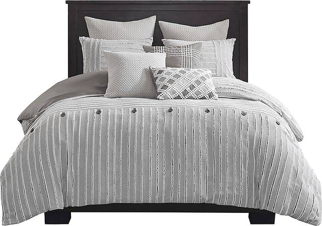 Jennix Gray Queen Comforter Set - Thumbnail - Image 1